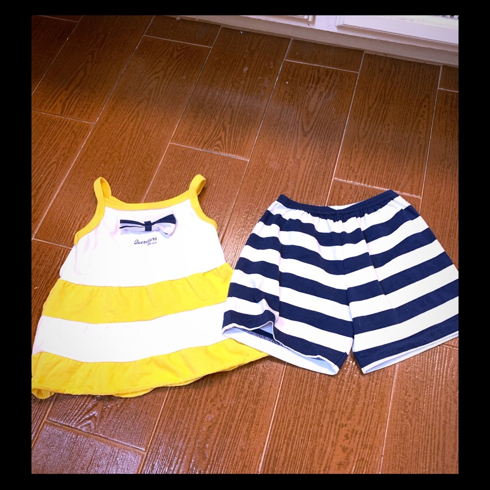 Arli Queretaro Mexico Girls striped navy shorts